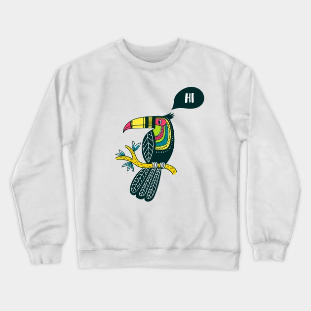 colorful toucan in boho style Crewneck Sweatshirt by yuliia_bahniuk